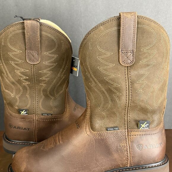 Ariat Groundbreaker MetGuard Steel Toe Boots Men's 10EE Brown Leather 10036107 - Picture 11 of 16